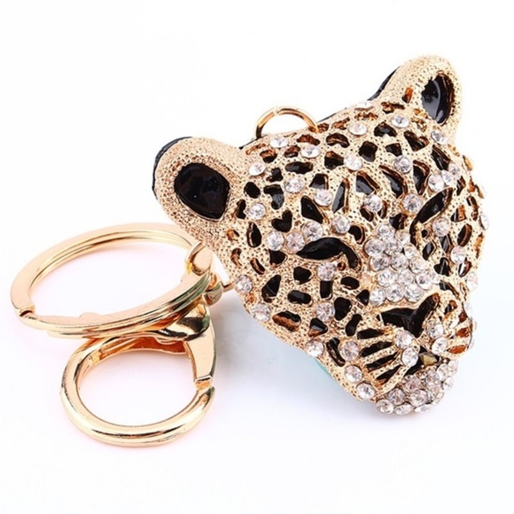 Rhinestone Panther Key Ring - Picture 3 of 6